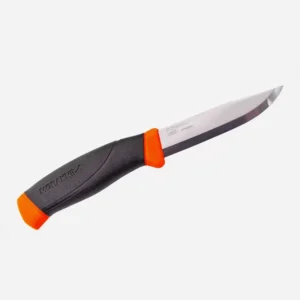 fiksiran-noj-mora-knife-companion-stainless-steel-oranjev-orange-12c28-stomana-gumena-rykohvatka-za-ocelqvane
