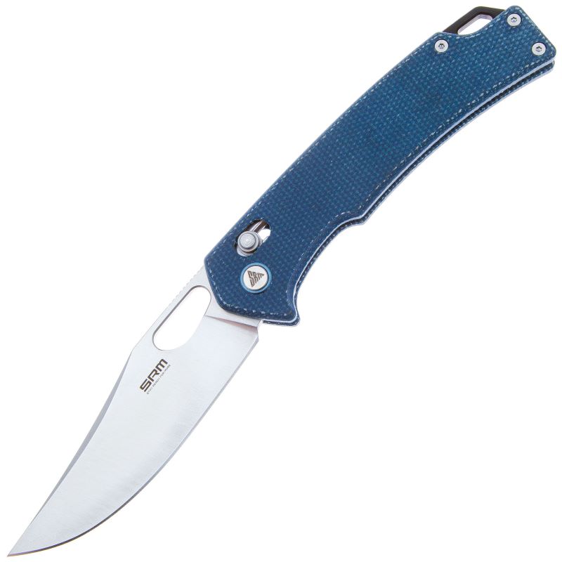sgavaem-noj-folding-knife-srm-9203-me-stomana-10cr15mov-dryjka-micarta-ambi-lock-sin-blue
