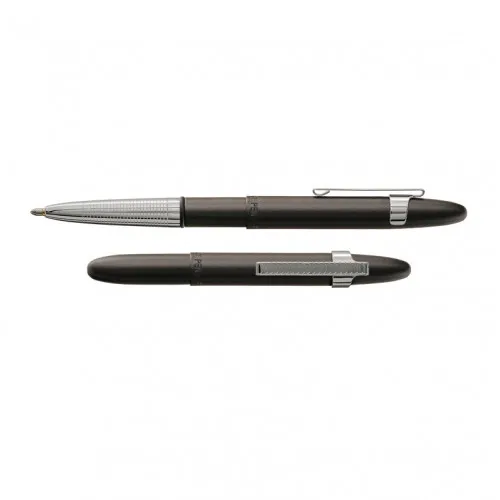 himikalka-fisher-space-pen-matte-black-bullet-with-shrome-finger-grip-400bc-cl