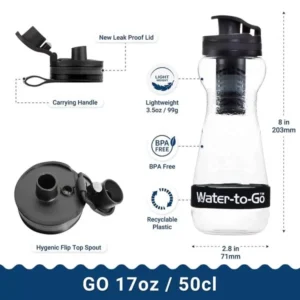 Бутилка за вода с филтър Water to Go 3in1 Black 500 ml