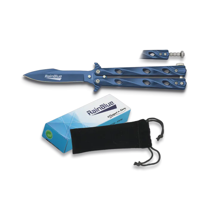 sgavaem-nozh-tip-peperuda-martinez-albainox-rainblue-rwister-420-aluminium-butterfly-knife