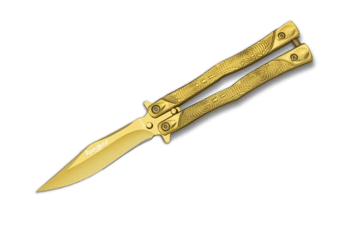 sgavaem-nozh-tip-peperuda-martinez-albainox-raingold-420-aluminium-butterfly-knife