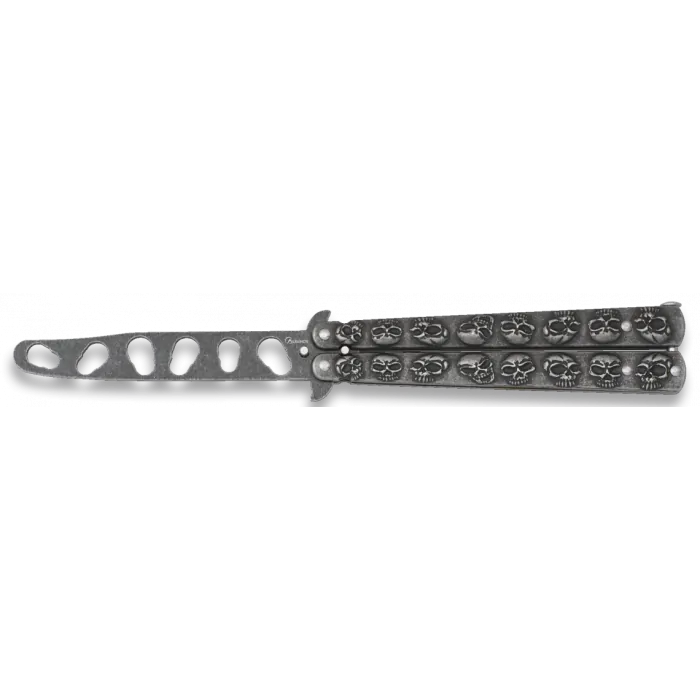 trenirovachen-nozh-peperuda-skulls-martinez-albainox-420-stomanena-dryzhka-training-butterfly-knife