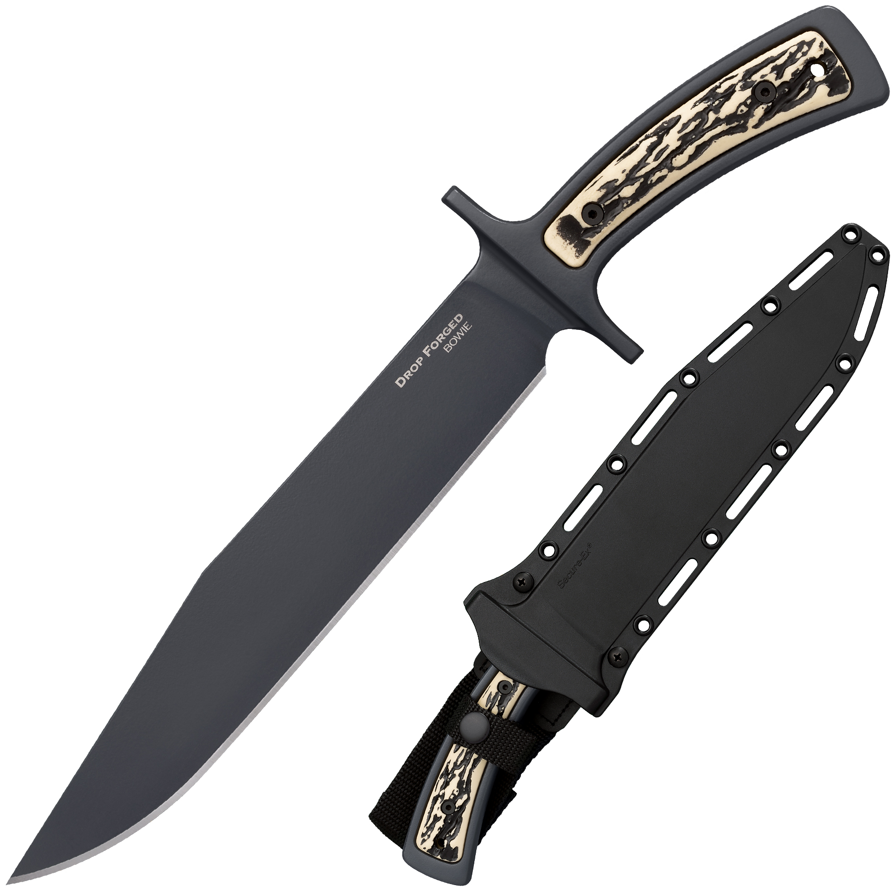 fiksiran-nozh-cold-steel-drop-forged-9,5-inch-bowie-micarta-karbonova-stomana-drop-forged-konstrukcia-bowie-secure-ex-kania